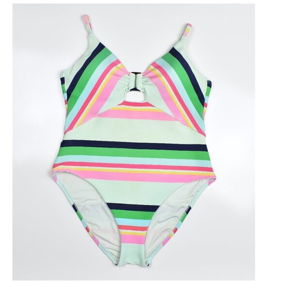 Trina Turk Other - Trina Turk Ribbed Rainbow Deco Stripe One Piece Swimsuit - 14